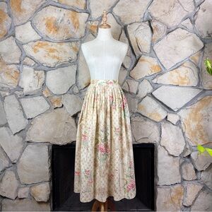 Ralph Lauren Blue Label c. 1985 Cotton Challis Rose Garland Cream | 6